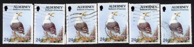 6 x SGA72 Alderney 1994 Flora and Fauna - Greater Black-backed Gull - USED