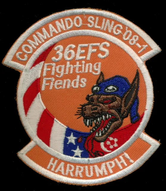 USAF 36th Expeditionary Fighting Fiends Fighter SQ Commando Sling 08 Patch S-14