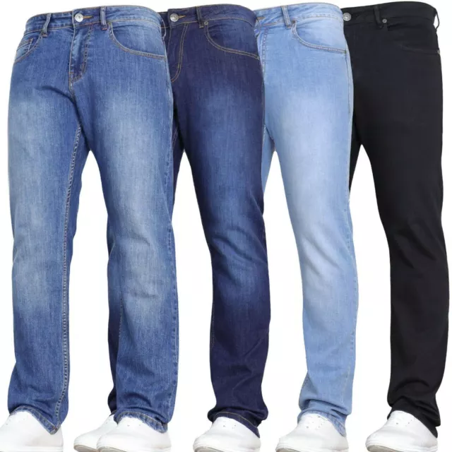 Ex-M&S Mens Straight Leg Stretch Denim Pants Jeans Regular Relaxed Trousers