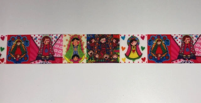 Virgencita Plis Virgen Mary Catholic Grosgrain Ribbon 5 Yards Hair Bows Crafts