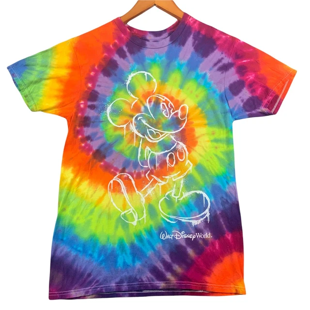 DISNEYLAND SHIRT MENS Small Red Tie Dye Mickey Mouse Walt Disney World