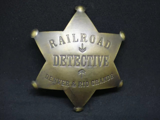 Railroad Detective Denver Rio Grande SOLID BRASS OLD WESTERN PIN 160