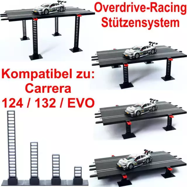 Stützen Set für Carrera 124 132 EVO Fahrbahnerhöhung Brücken Kurven Geraden