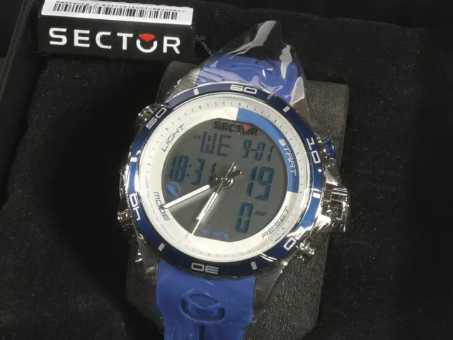 PRL) SECTOR NO LIMITS RUNNING MASTER 45 mm 3H OROLOGIO MONTRE WATCH 10 ATM ZAINO