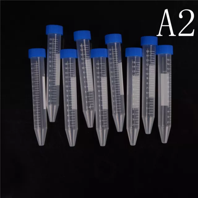10X 15mL Plastic Centrifuge Test Tube Vial Container Self Standing Screw C  ZT 3