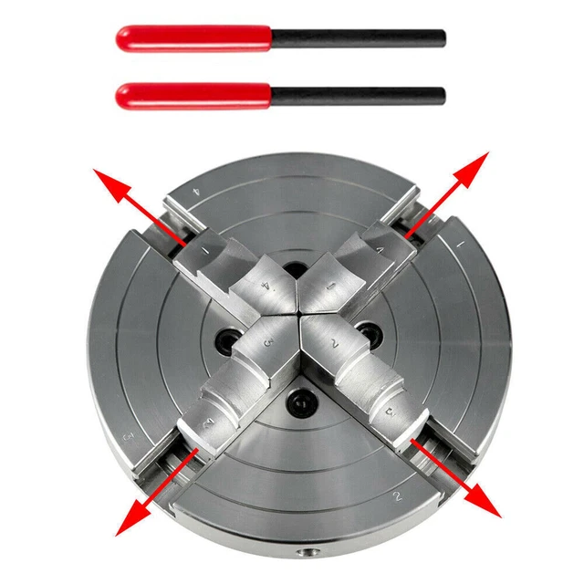 6" 150mm 4 Jaw Lathe Chuck Self-centering Step Jaws CNC Milling Drilling Machine