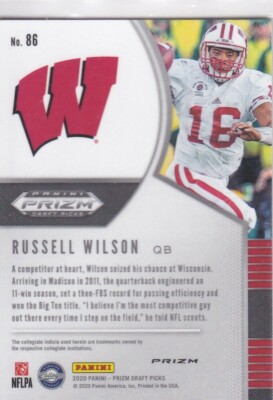 RUSSELL WILSON WISCONSIN Badgers RARE Draft Picks RED