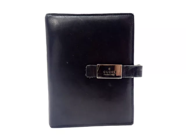 GUCCI Notebook Agenda Cover Leather Black
