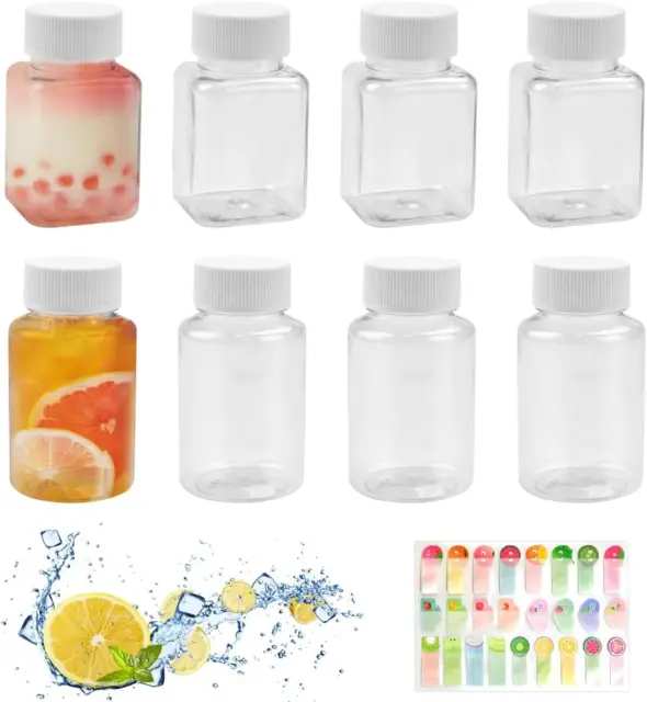 8 Pz Mini Bottiglie Di Plastica 100Ml Bottiglia Di Succo Con Adesivo Bottiglia D