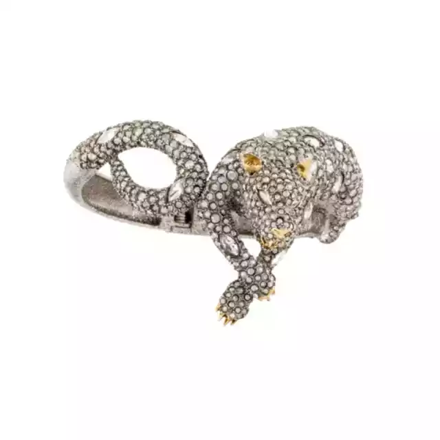 ALEXIS BITTAR Elements Moonlight Crystal Panther Bracelet Gunmetal