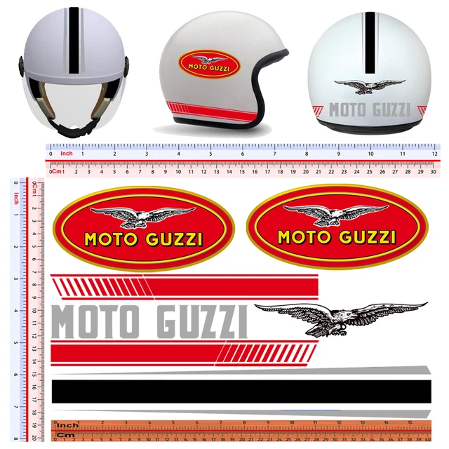 Adesivi casco moto guzzi sticker helmet motorcycle tuning decal print pvc 7 pz.