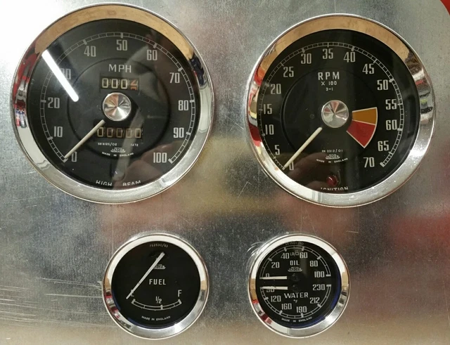 MGB MG MIDGET Mk1 Jaeger Full Set Speedo & Speedometer Oil & Temp Fuel ...