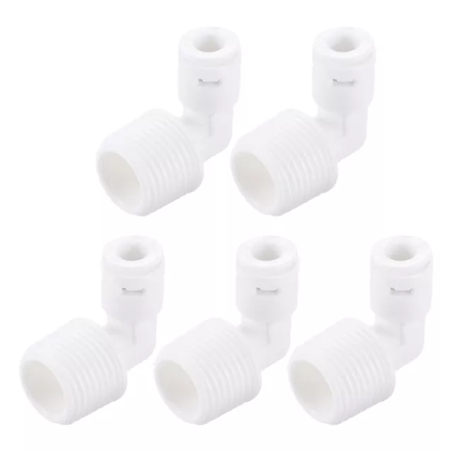 Union Coude Connecteur G1/2 Mâle Filetage 1/4" L pour Filtration 36x34mm 5Pcs