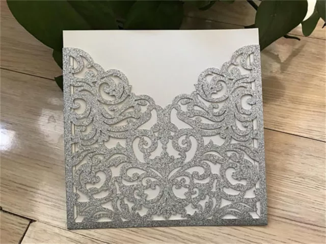 Personalized Luxury Lace Laser Cut Wedding Invitation Cards Free Envelopes Party