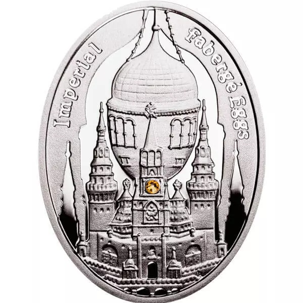 Moscow Kremlin Egg Imperial Faberge Eggs Proof Silver Coin 1$ Niue 2012