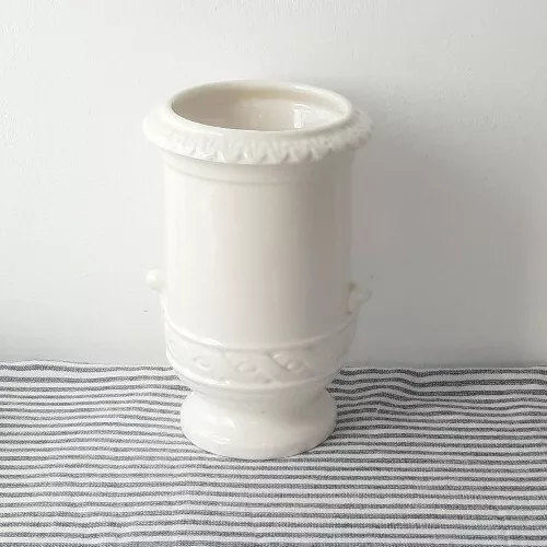 Vintage Urne weiß Keramik Vase neoklassizistisch Damen Silhouette Design traditionell 3
