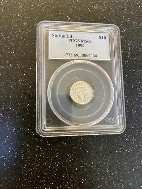 PCGS  MS69 1999  1/10 oz Platinum Eagle $10 US Coin