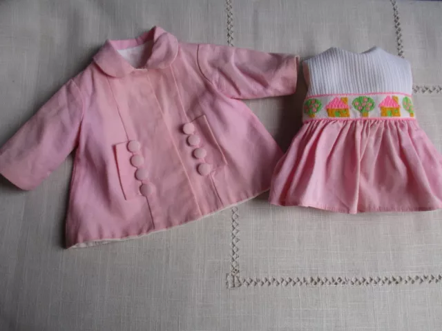 ROBE et  MANTEAU POUR POUPEE ANCIENNE