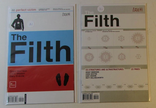 The Filth Lot of 2 #2,3 DC Comics (2002) NM Grant Morrison 1st Print Comic Books