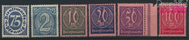 Briefmarken Deutsches Reich 1922 Mi D69-D74  postfrisch (9785277