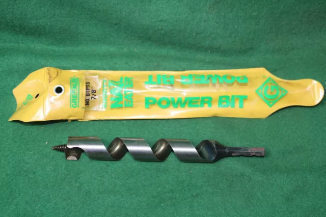 NOS NOS Greenlee 61PTS-7/8 Nail Eater Shorty Power Auger Bit Wood Auger INV#LA60