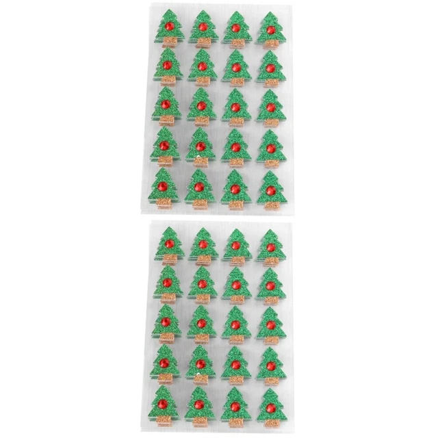 2x Glitter Aufkleber Weihnachten Fenster Klammert Weihnachten Kleine Geschenke 8