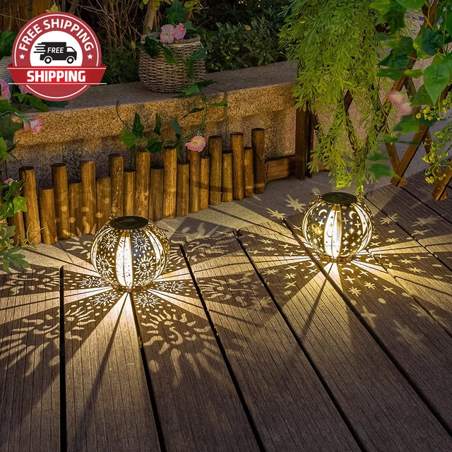 Tryme Solar Lanterns Outdoor Waterproof Moon Star Sun Hanging Solar Garden Lante