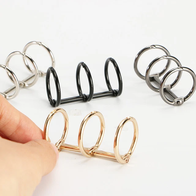 2pcs Metal 3 Rings Binder Notebook Hinged Rings Album Spiral Binder Rings Loo Wa