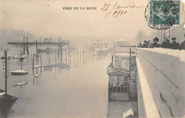 Cpa 75 Paris Crue De La Seine 1910