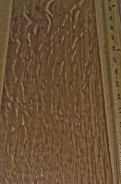 Oak English Brown Tiger Flake Figure wood veneer 6" x 83" raw 1/42" thick ID# 2