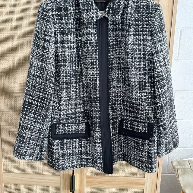 Maggie T Wool Blend Jacket Chevron Print LIKE NEW Size 18