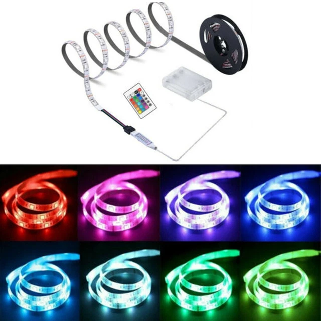 LONG LASTING BATTERY Powered RGB LED Strip Lights for Kitchen Lighting
