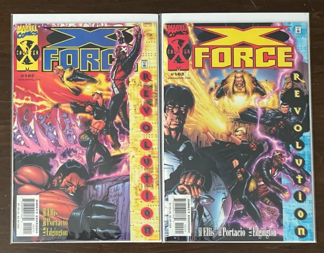 X-Force #102 BOTH COVERS NM 9.4 MARVEL COMICS 2000 WARREN ELLIS REVOLUTIONS