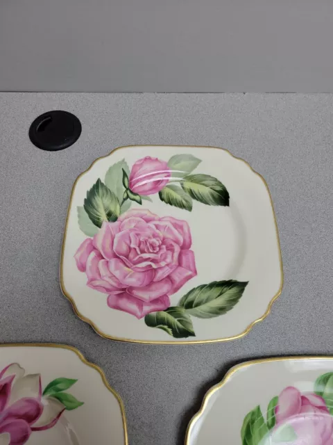 3 Vintage Onondaga Pottery Co Flowered Syracuse China Plates 3