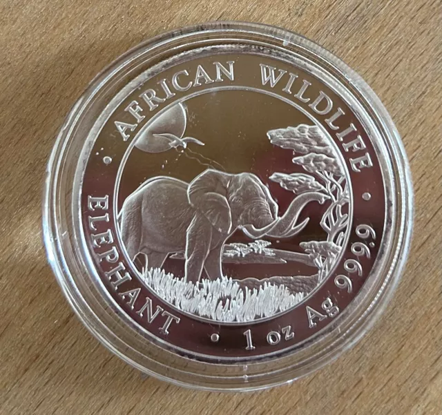 Somalie monnaie 2019 /1 once OZ argent 100 shillings Elephant African Wildlife.