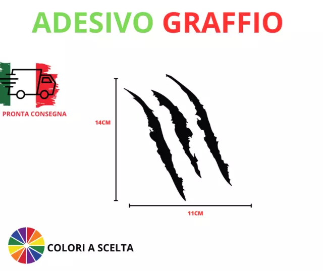 Sticker Adesivo Decal Graffio Graffi Artigli Artiglio Claw Auto Moto Casco
