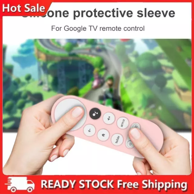 Anti Lost TV Remote Control Cover for Google TV/Google Chromecast 2020 (Pink)