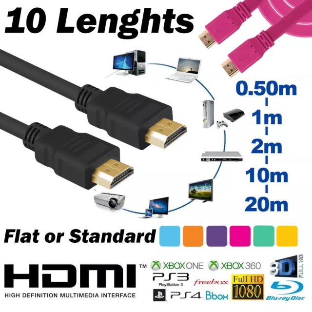 Hdmi Cable 0.50M 1M 2M 5M 10M 20M High Speed 4K 2160P 3D Ultra Hd Ps4 Xbox Pc