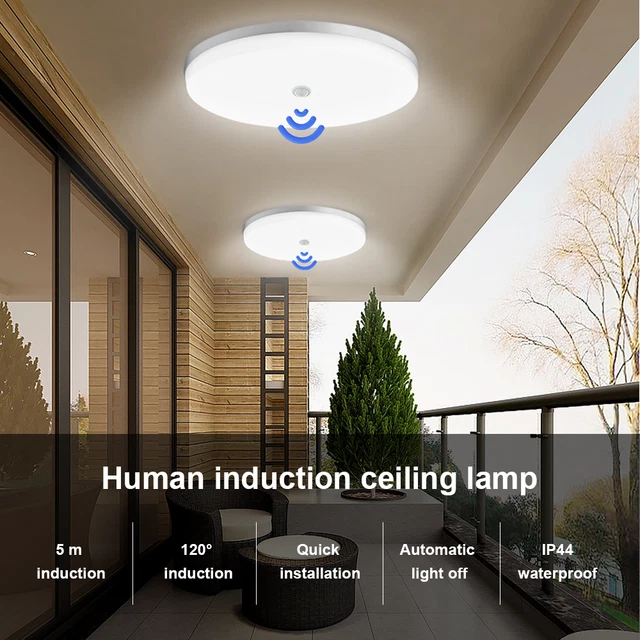 LED CEILING LIGHT PIR Motion Sensor Light Panel Down Lamp Bedroom