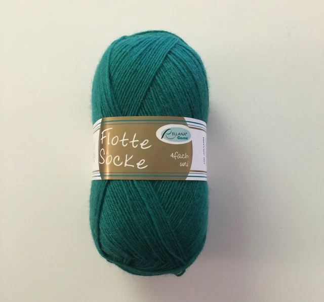 FLOTTE SOCKE Sockenwolle RELLANA 4-fach / 4-fädig Uni 100 g petrol