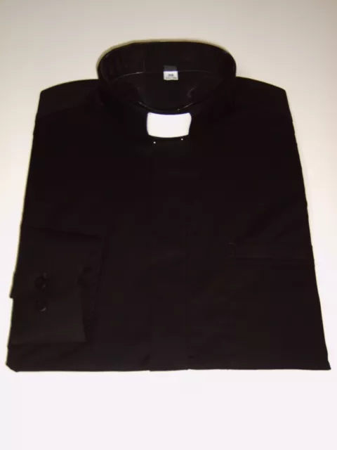 Priester, Collar, Priesterhemd, Collarhemd, schwarz, langarm, alle Größen