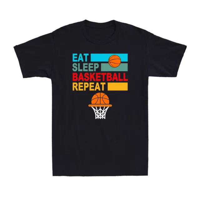 T-shirt da uomo Eat Sleep Basket Repeat divertente per gli amanti del basket