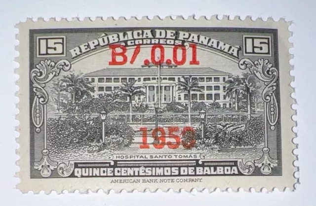 Travelstamps: 1953 Panama OP Stamps - Hospital Santo Tomas, Mint OG LH, 15 c