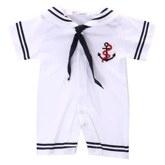 Costume da marinaio neonato bambini bambine maniche corte abito con bretelle 6