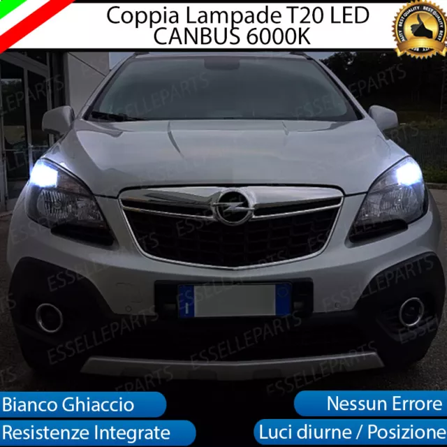 Coppia Luci Diurne Drl Led T20 Canbus Opel Mokka 6000K Bianco 100% No Error
