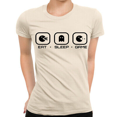Eat Sleep Game Gamer Ladies T-Shirt | Screen Printed - Womens Top