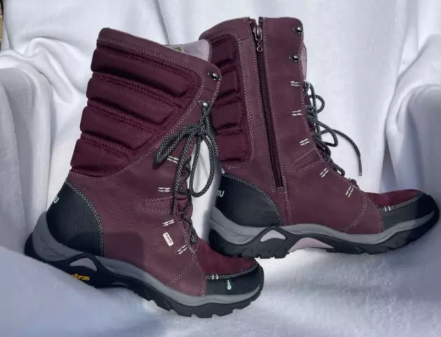 Ahnu Boots Womens Size 7 Brown/Maroon Hiking Waterproof Thinsulate