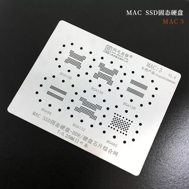 Amao BGA Reballing Stencil For Laptop Mac3 Macbook  Plant Tin Tip Steel Mesh
