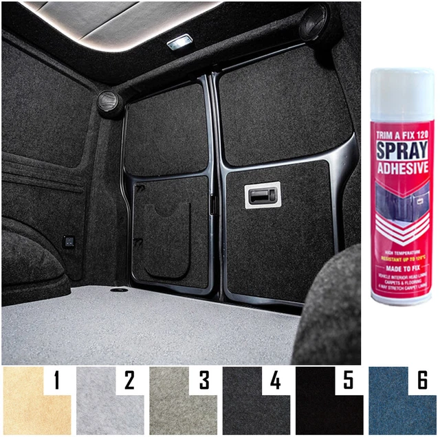 Camper Van Lining 4 Way Stretch Carpet VW T5 T6 Transporter Caddy Transit Kit