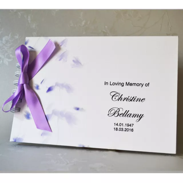 Personalised Book of Condolence Bereavement Funeral Guest Book